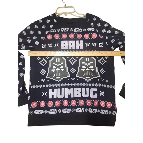 Star Wars Darth Vader Bah Humbug Christmas Sweater Navy Juniors Small 3-5 - Picture 2 of 6